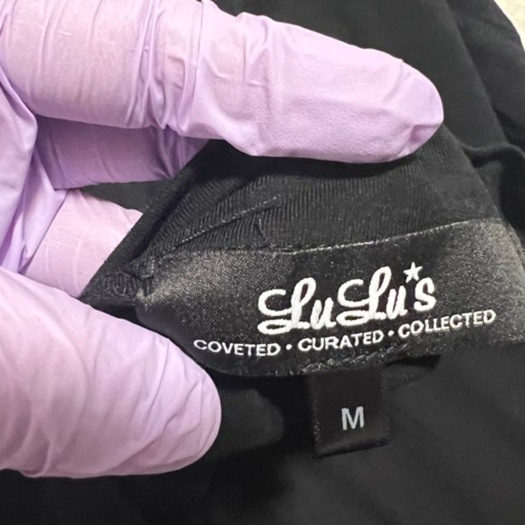 Lulus Black Wrap Mini Cocktail Dress V-Neck Made In Usa Size Medium - Picture 5 of 9